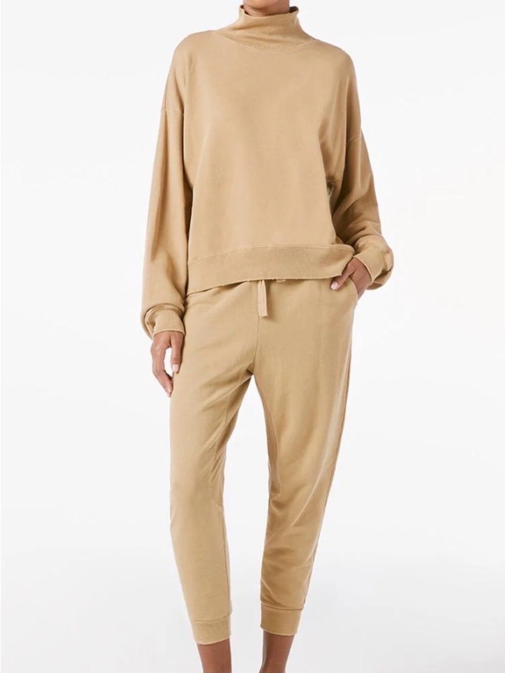 FRAME Organic Pima Cotton Lounge Set | Vintage Camel | Small